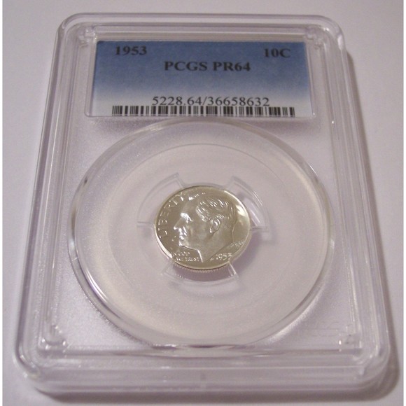 1953 Roosevelt Dime Proof PR64 PCGS - Picture 1 of 2